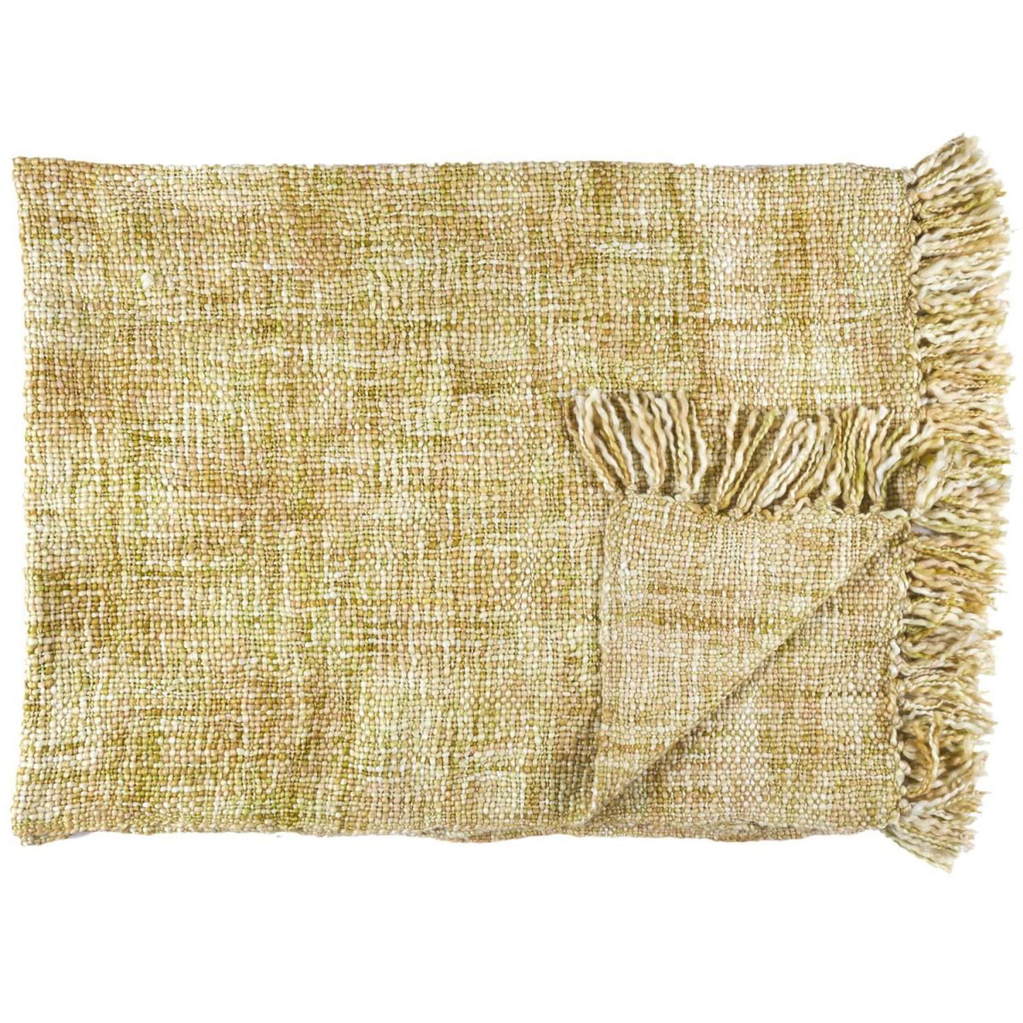 Voir la diapositive 2 : The Home Deco Factory Plaid maille tressée  chunky  125x150cm jaune