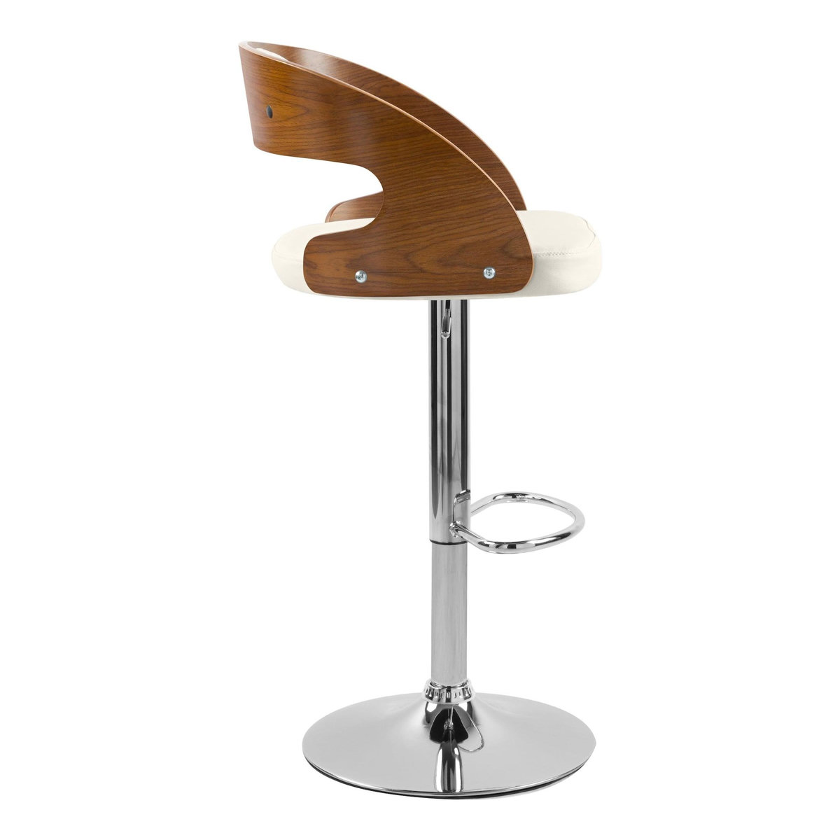 Rendez vous déco Chaise de bar réglable 62/84 cm en cuir synthétique blanc-Louis