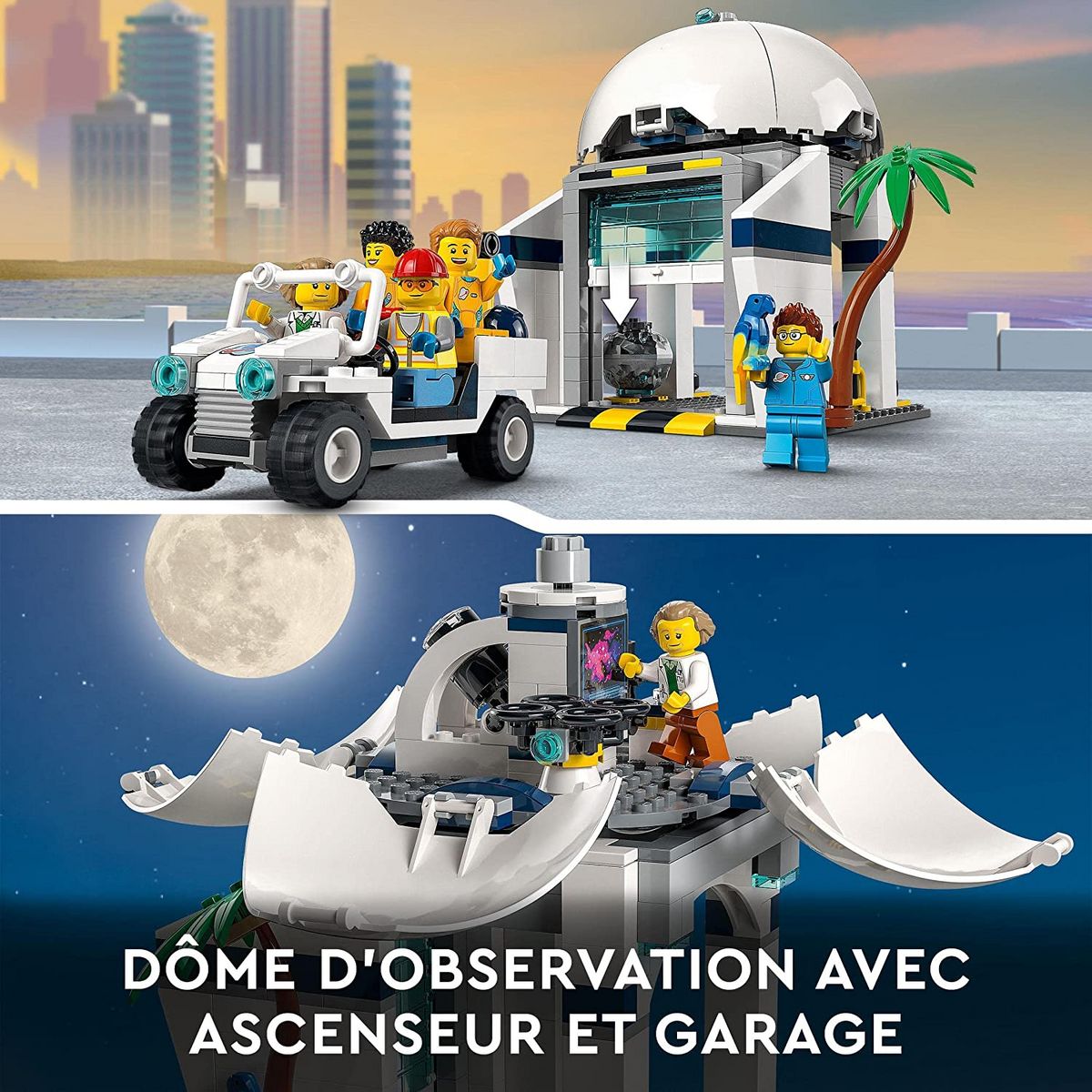 LEGO City 60351 La Base De Lancement De La Fusée, Module Spatial, Jouet Inspiré de la NASA avec Planet Rover, Observatoire et 7 Minifigures Astronautes