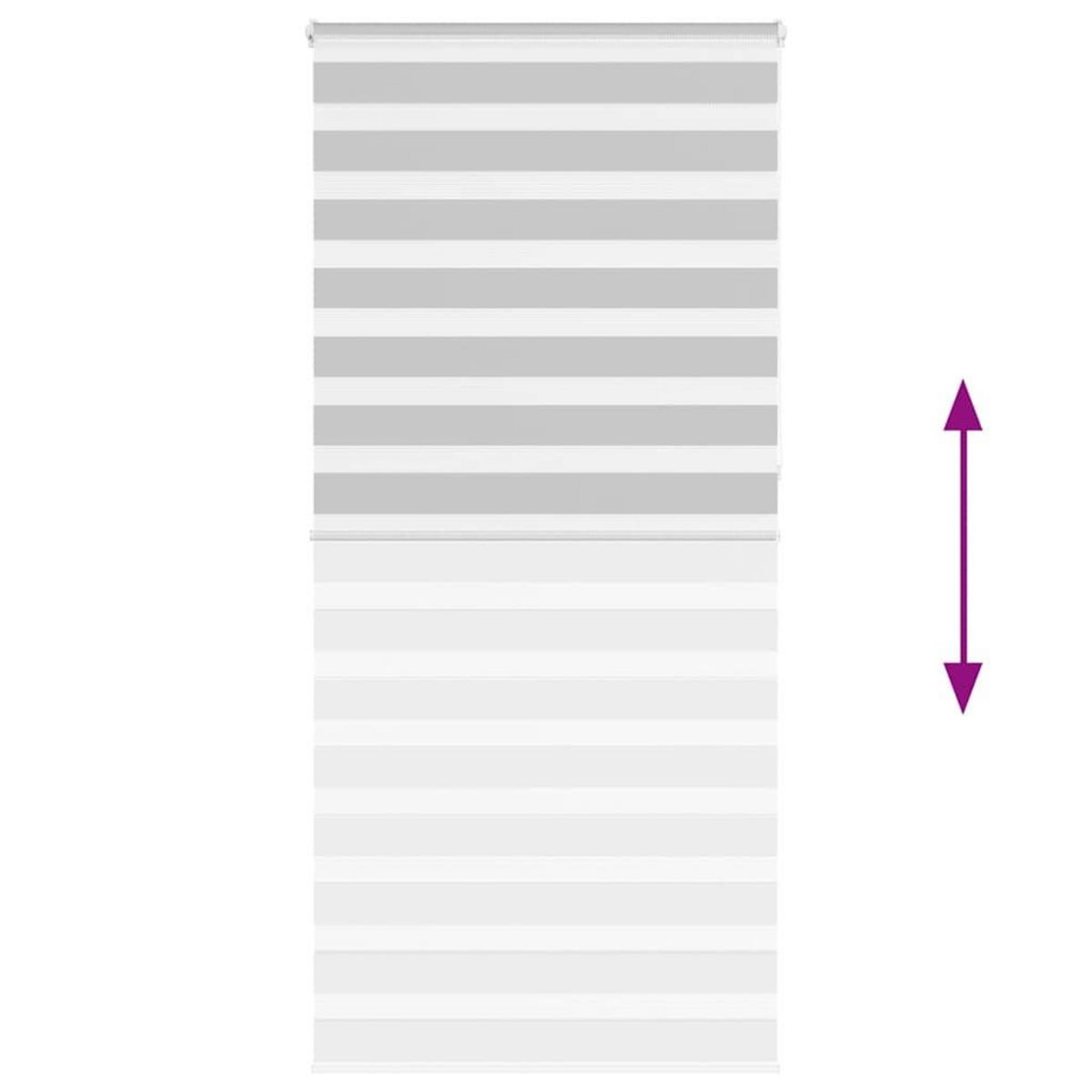 VIDAXL Store zebre gris clair largeur du tissu 95,9 cm polyester