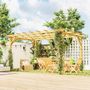 Voir la diapositive 2 : OUTSUNNY Pergola bois autoportante 12 m² dim. 3 x 4 m - toit chevrons lattes espacées - sapin pré-huilé