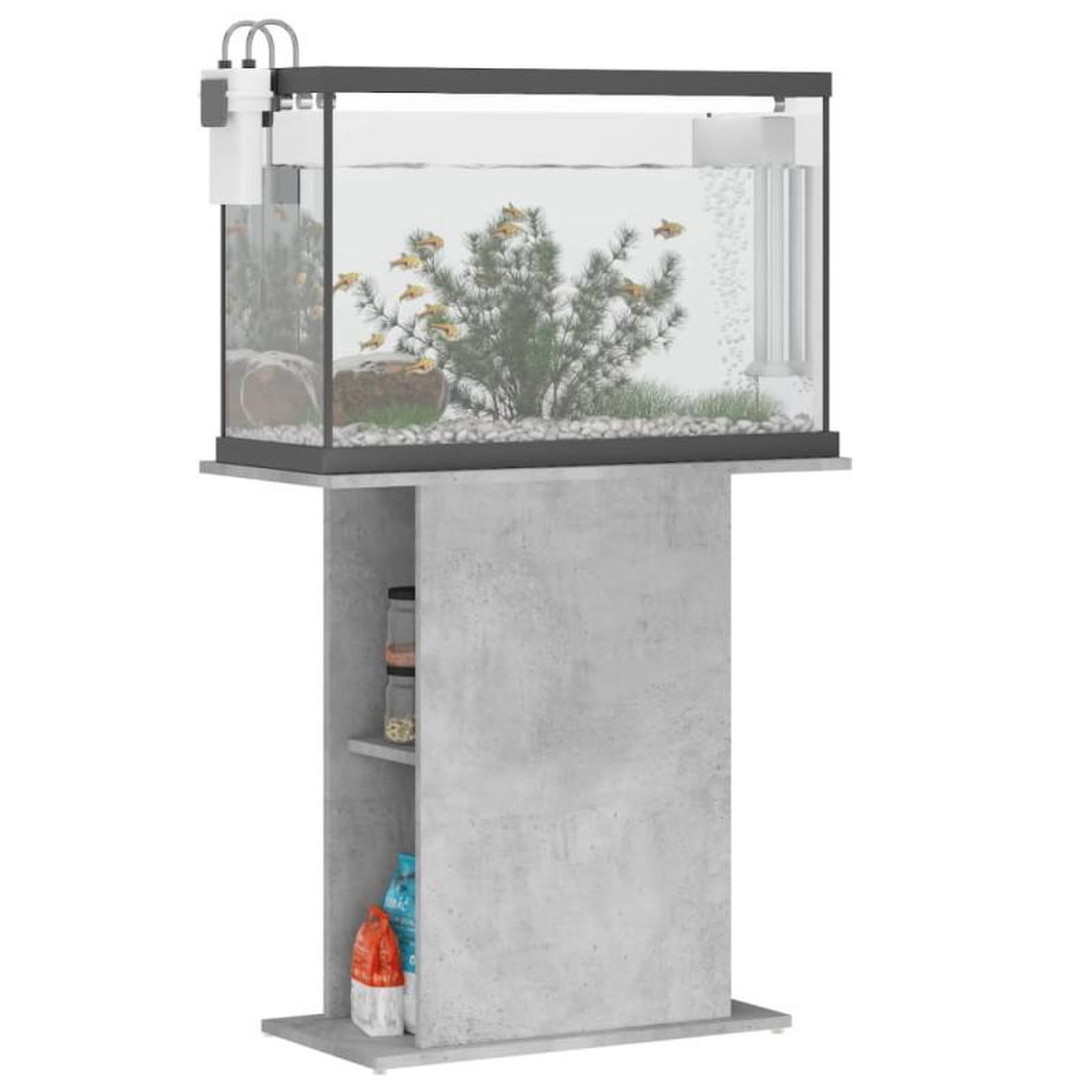 Voir la diapositive 3 : VIDAXL Support pour aquarium gris béton 75x36x72,5cm bois d ingénierie