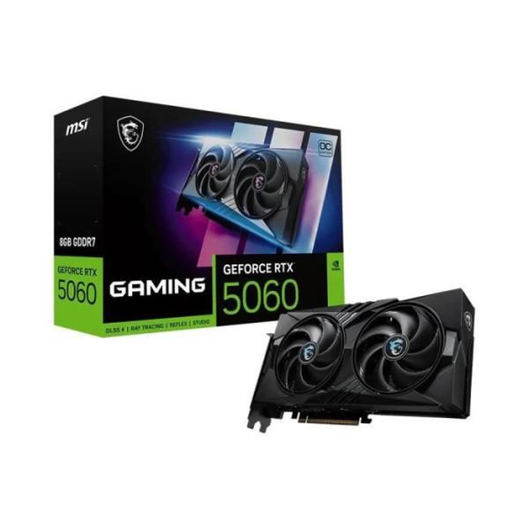 MSI Carte graphique - MSI - GeForce RTX 5060 GAMING OC 8G - 8 Go GDDR6 - Système de refroidissement WINDFORCE à triple ventilateu