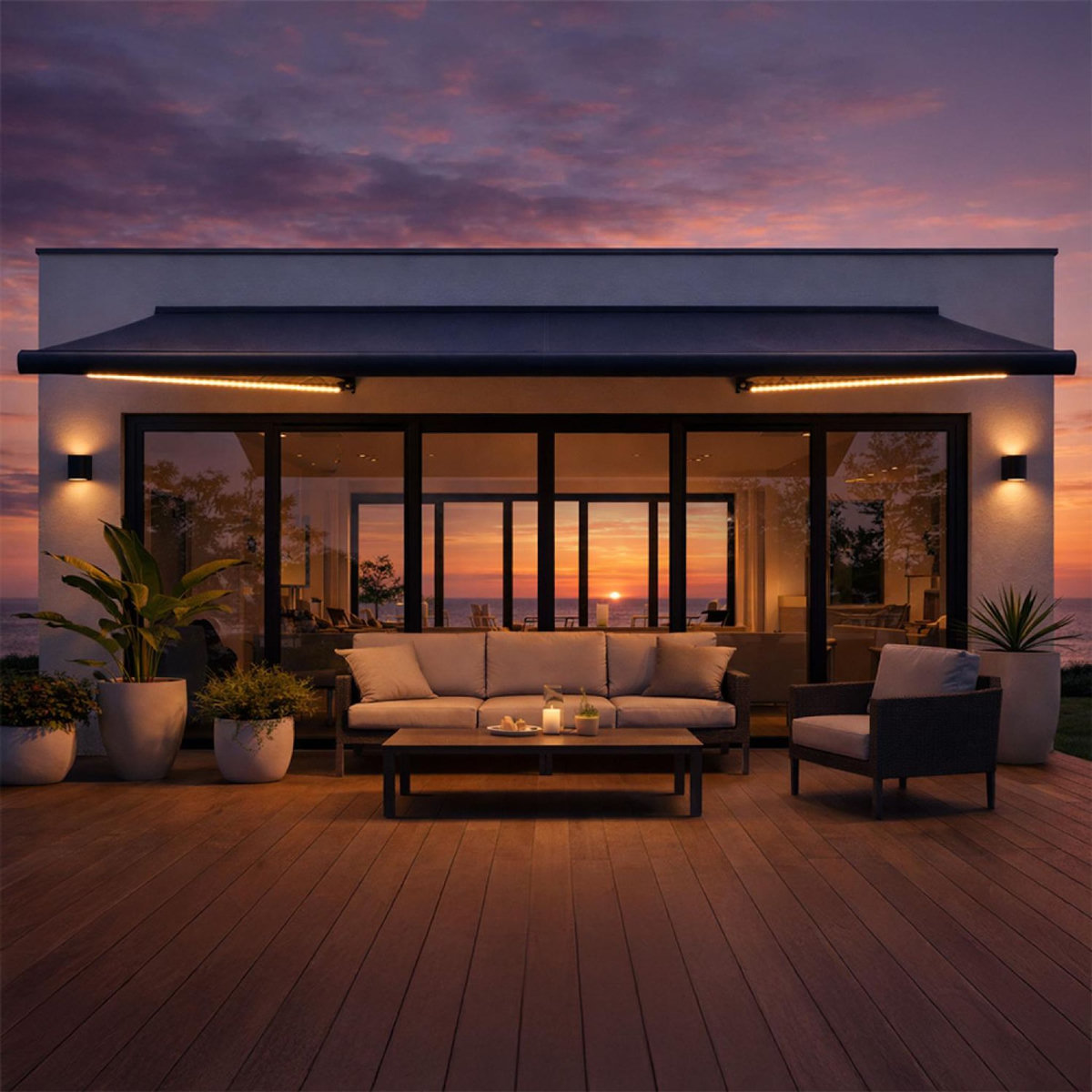 CONCEPT USINE Store banne LED motorisé 3 x 2,5 m gris CETO