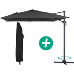 Habitat et Jardin Parasol jardin déporté Alu  Sun 4  - Rectangle - 3 x 4 m + Housse de protection - Noir