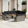 Voir la diapositive 1 : VIDAXL Salon de jardin avec coussins 13 pcs gris resine tressee