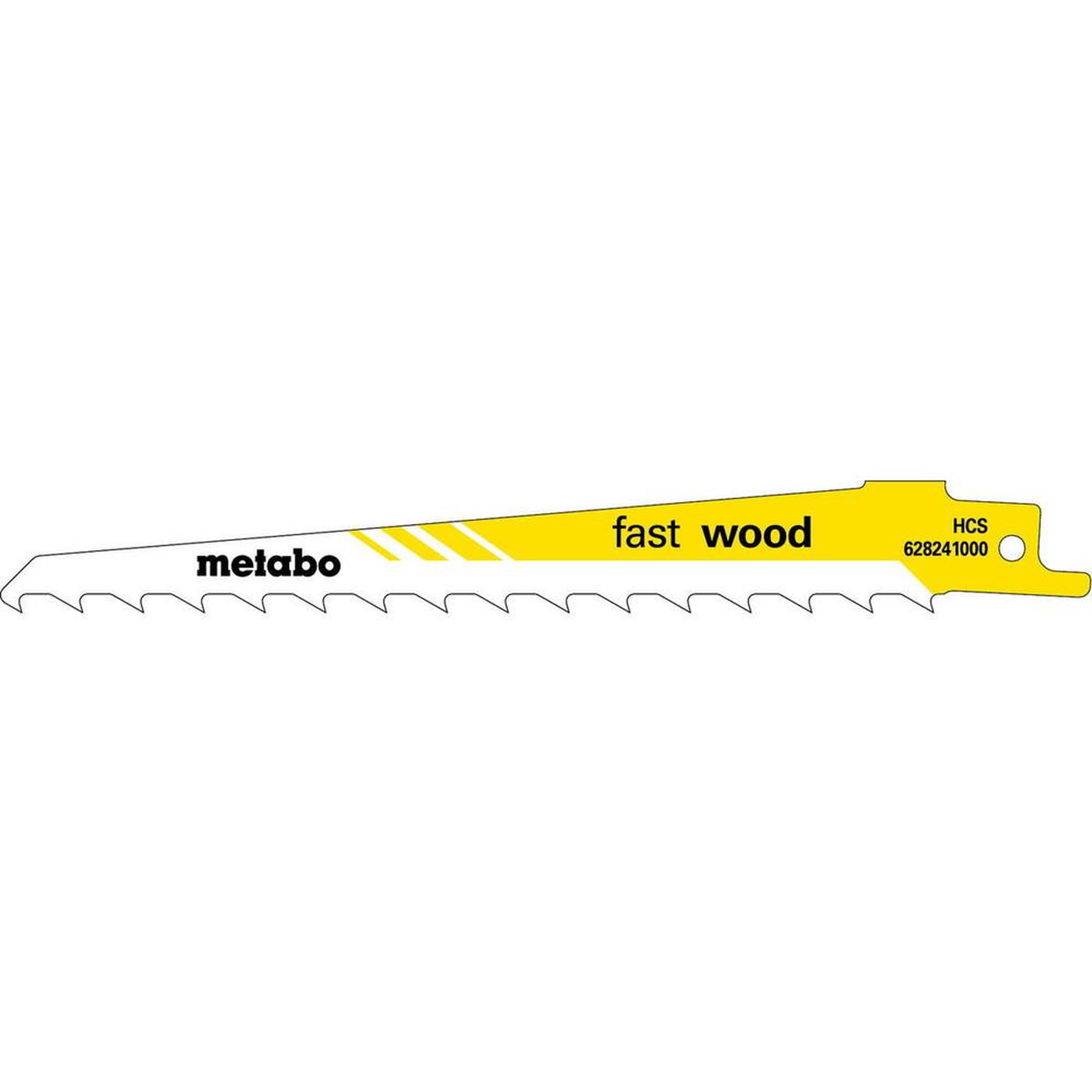 METABO SAS 5 lames de scie sabre « fast wood » HCS - 150 x 1,25 mm