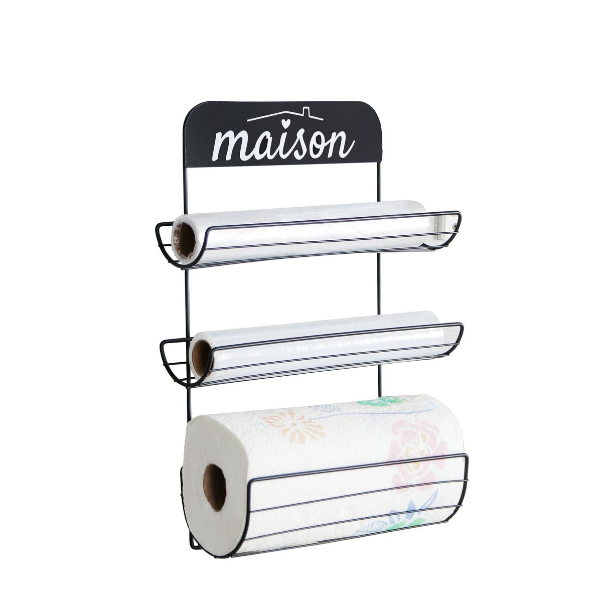  Porte rouleau 3 compartiments en métal