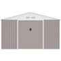 Voir la diapositive 3 : MARKET24 JUPITER Abri de jardin en métal 10,85 m² - 340 x 319 x 210 cm - Kit d'ancrage inclus, 2 portes coulissantes - Taupe