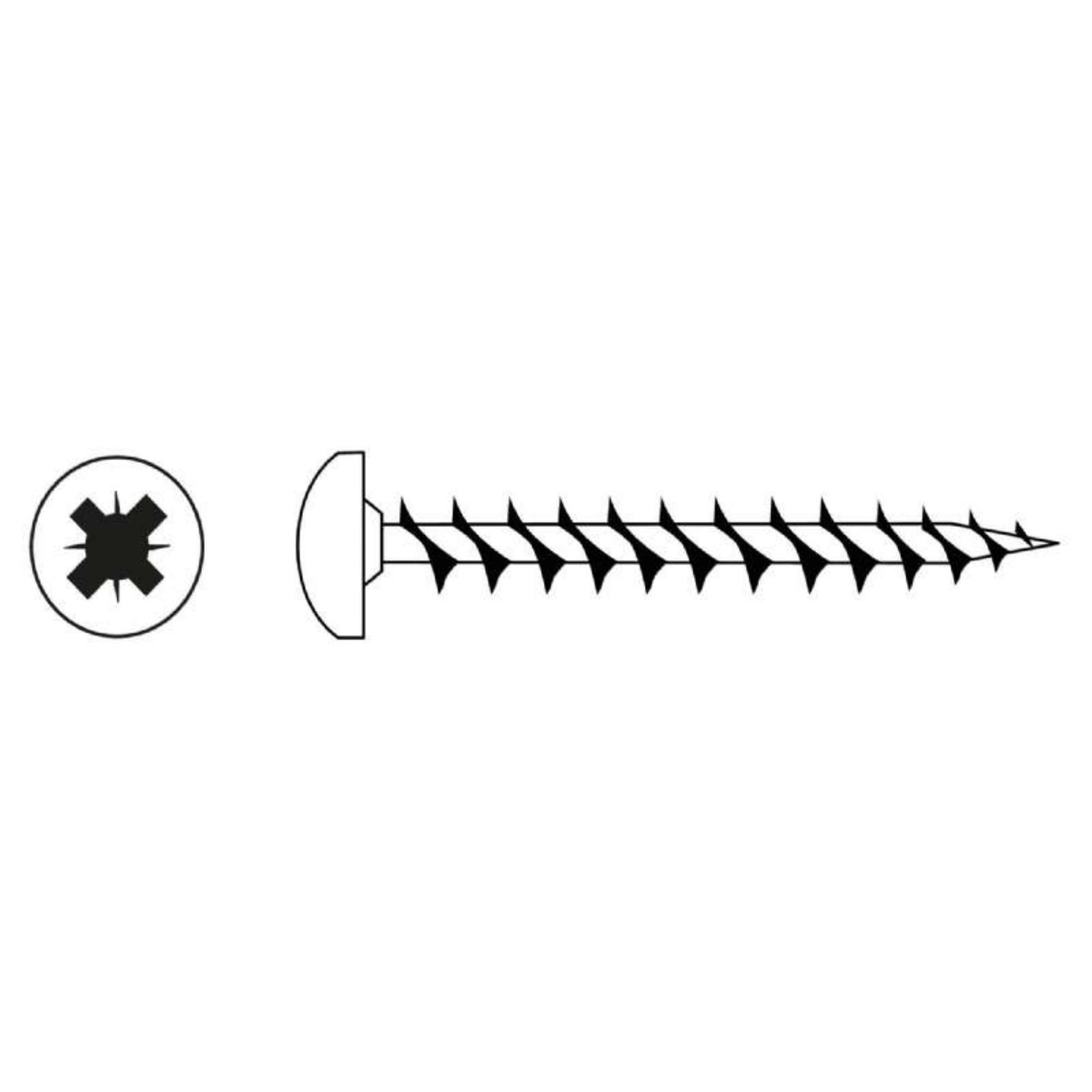 Voir la diapositive 5 :  Vis agglo tête ronde PZ zinguée cruciforme Vissal 5x60 mm  lot de 5 vis