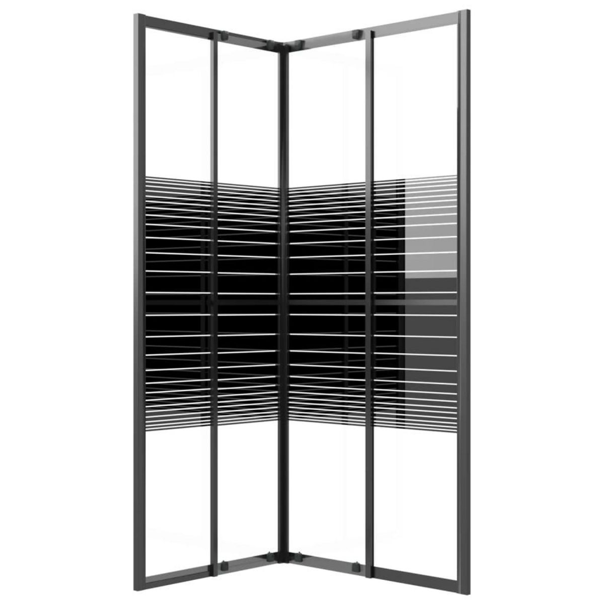 VIDAXL Cabine de douche a rayures ESG 90x70x180 cm Noir