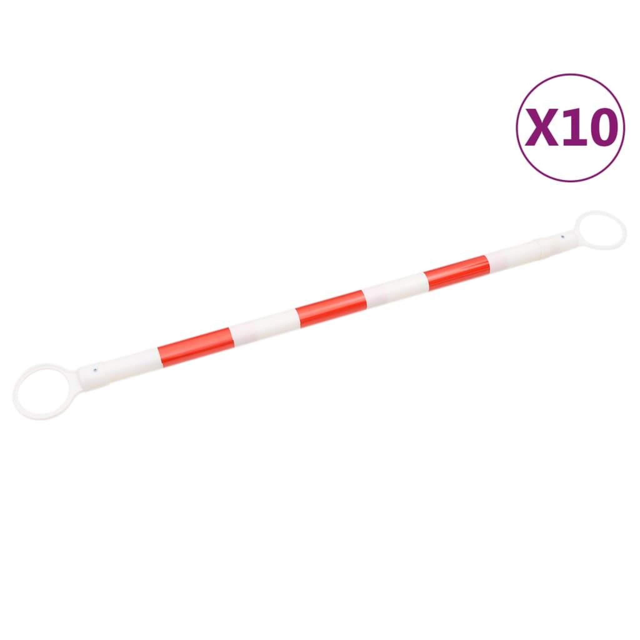 Voir la diapositive 2 : VIDAXL Barres de cones de circulation retractables 10pcs ABS 116-197cm