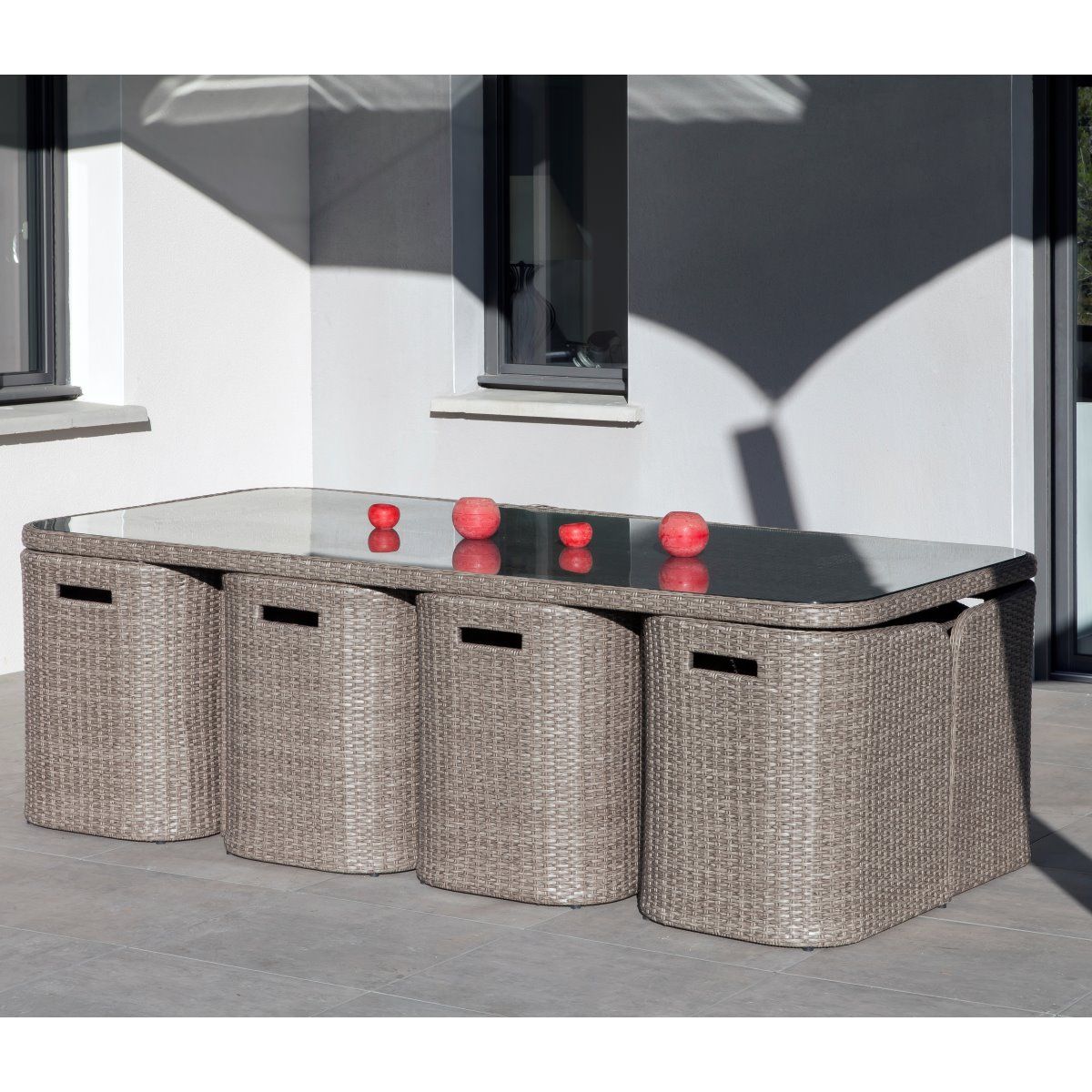 Salon de jardin encastrable 8 personnes LAVANDE