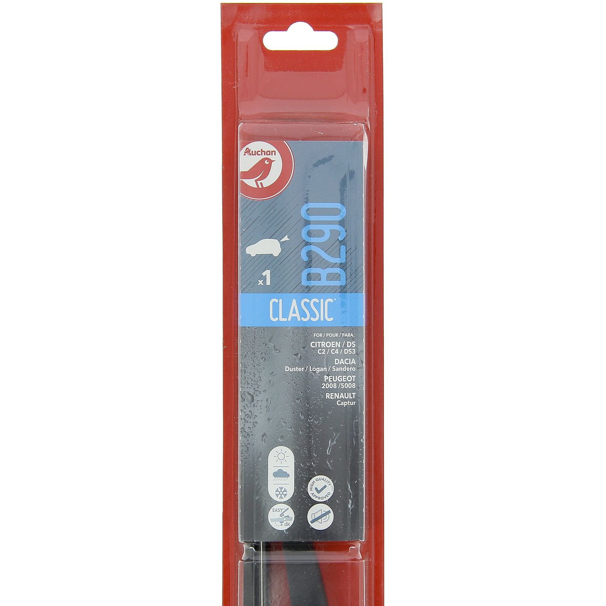 AUCHAN Balai d'essuie-glace B290 29cm pour CITROËN / DS DACIA PEUGEOT RENAULT