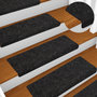 Voir la diapositive 1 : VIDAXL Tapis de marches d'escalier 5 pcs Noir 65x21x4 cm Aiguillete