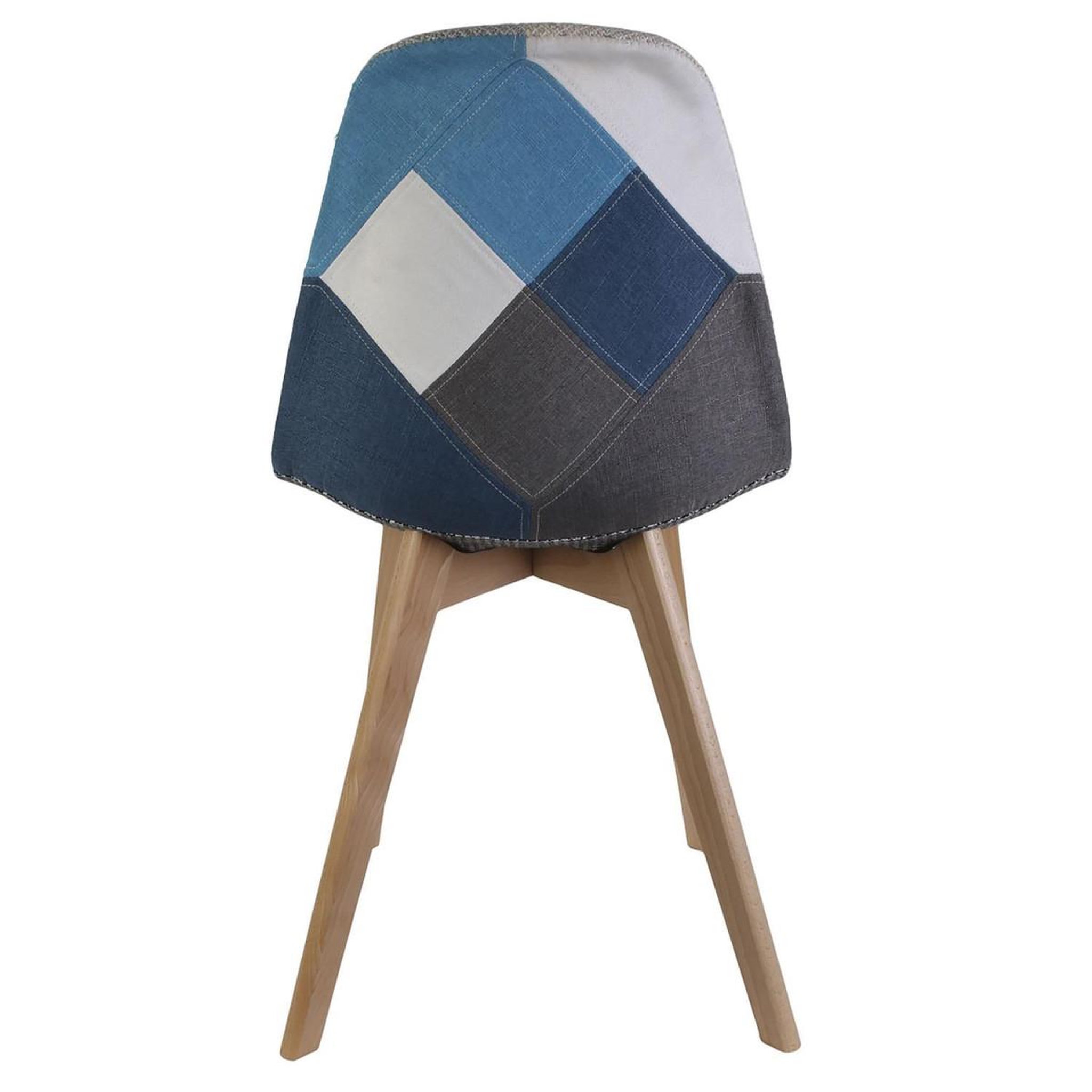 Voir la diapositive 5 : The Home Deco Factory Lot de 4 chaises patchwork  colmar  85cm bleu