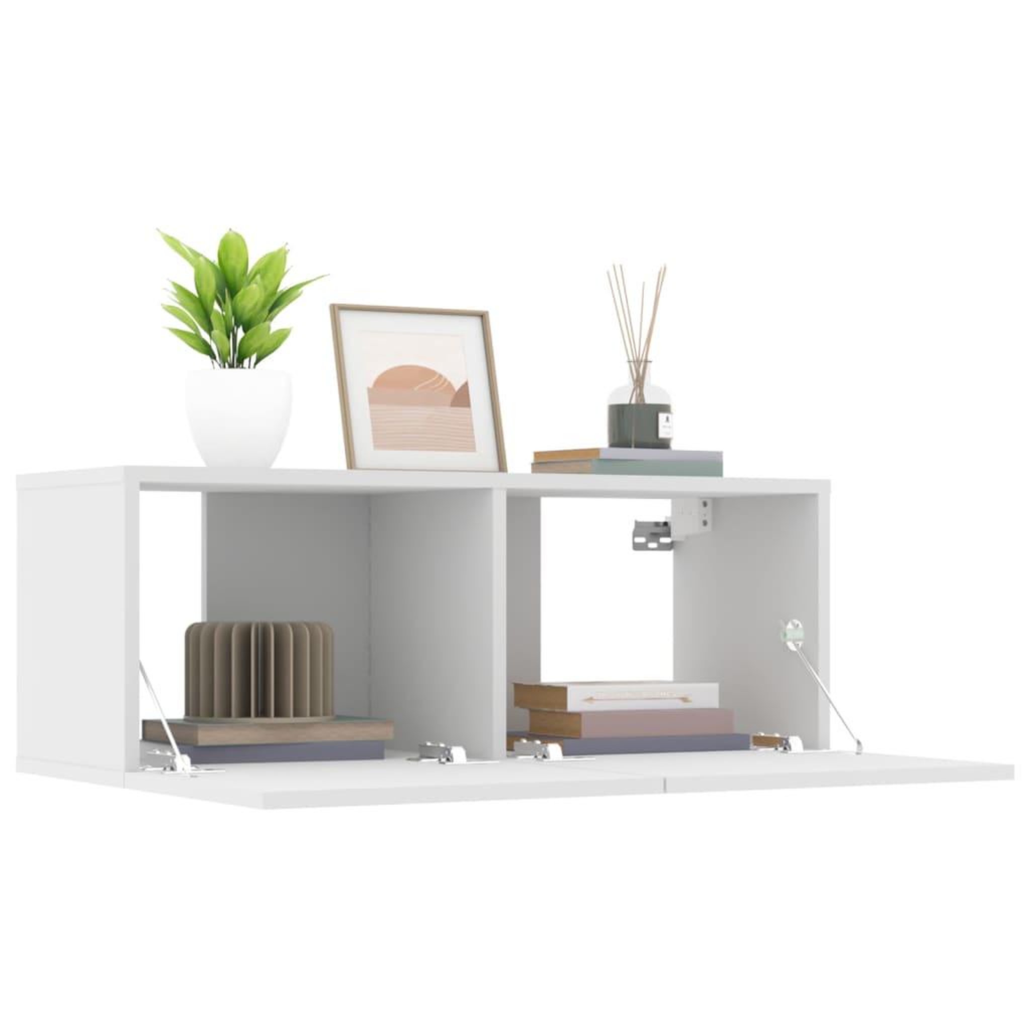 Voir la diapositive 5 : VIDAXL Meubles TV 2 pcs blanc 80x30x30 cm bois d'ingenierie