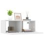 Voir la diapositive 5 : VIDAXL Meubles TV 2 pcs blanc 80x30x30 cm bois d'ingenierie