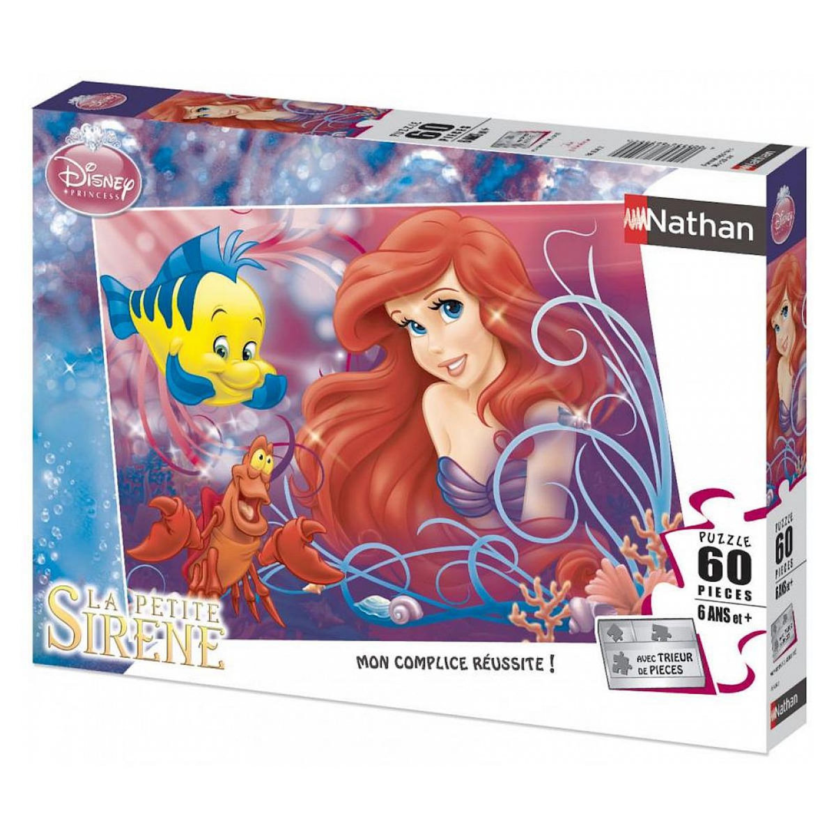 Nathan Puzzle 60 p - jolie petite sirène / disney ariel