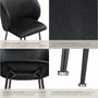 Voir la diapositive 5 : tectake Chaise de bar en velours rembourré noir/noir Ensemble de 4 pièces