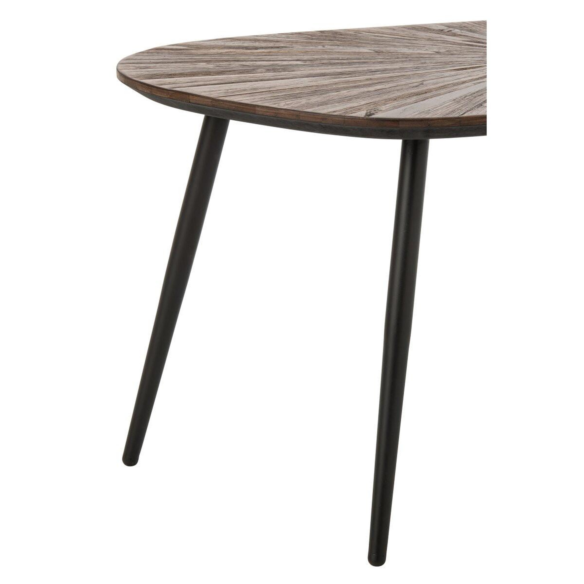 Voir la diapositive 4 : J-LINE Lot de 2 tables basses en bois  ray  84cm marron