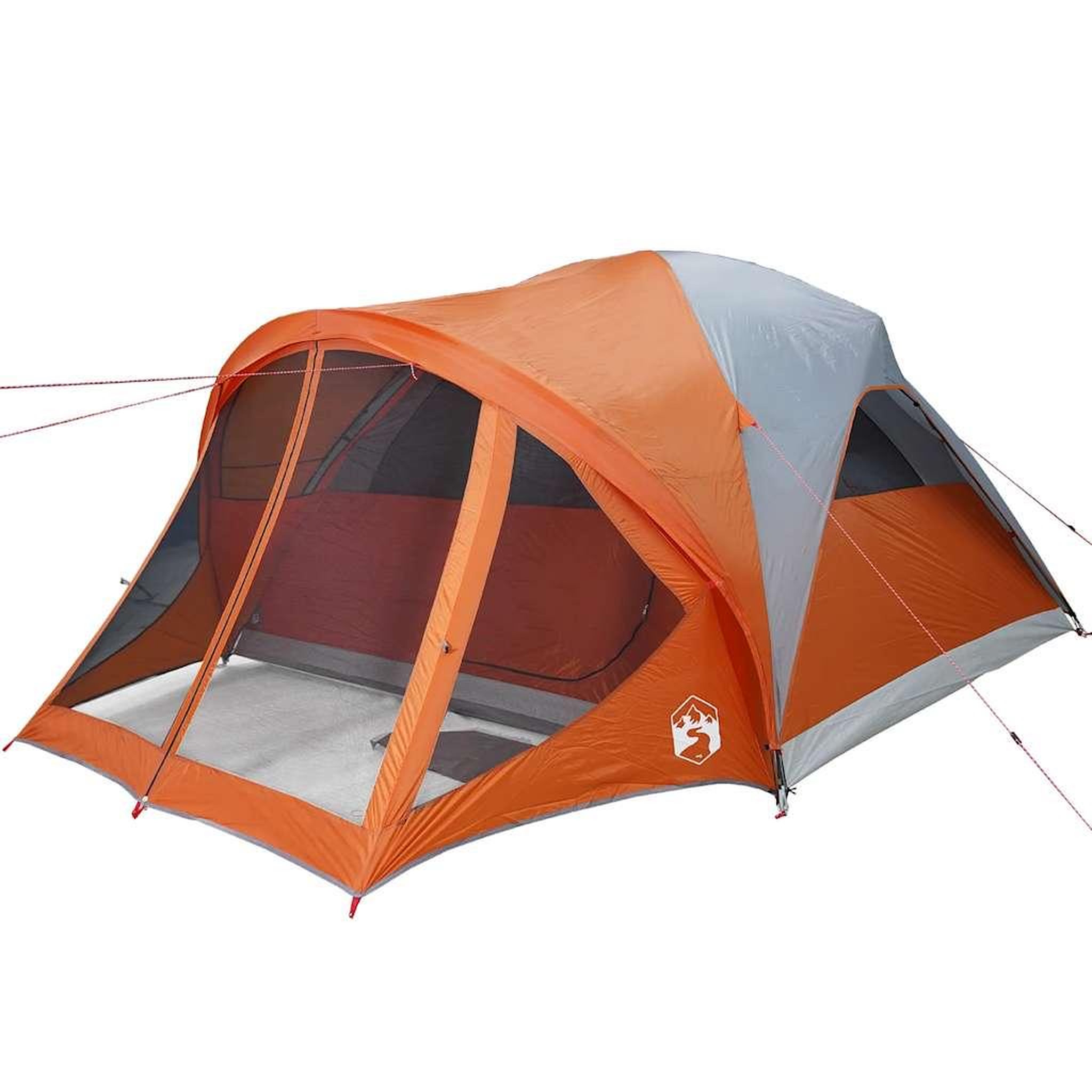 Voir la diapositive 4 : VIDAXL Tente familiale tunnel 6 personnes gris et orange impermeable