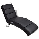VIDAXL Chaise longue de massage Noir Similicuir