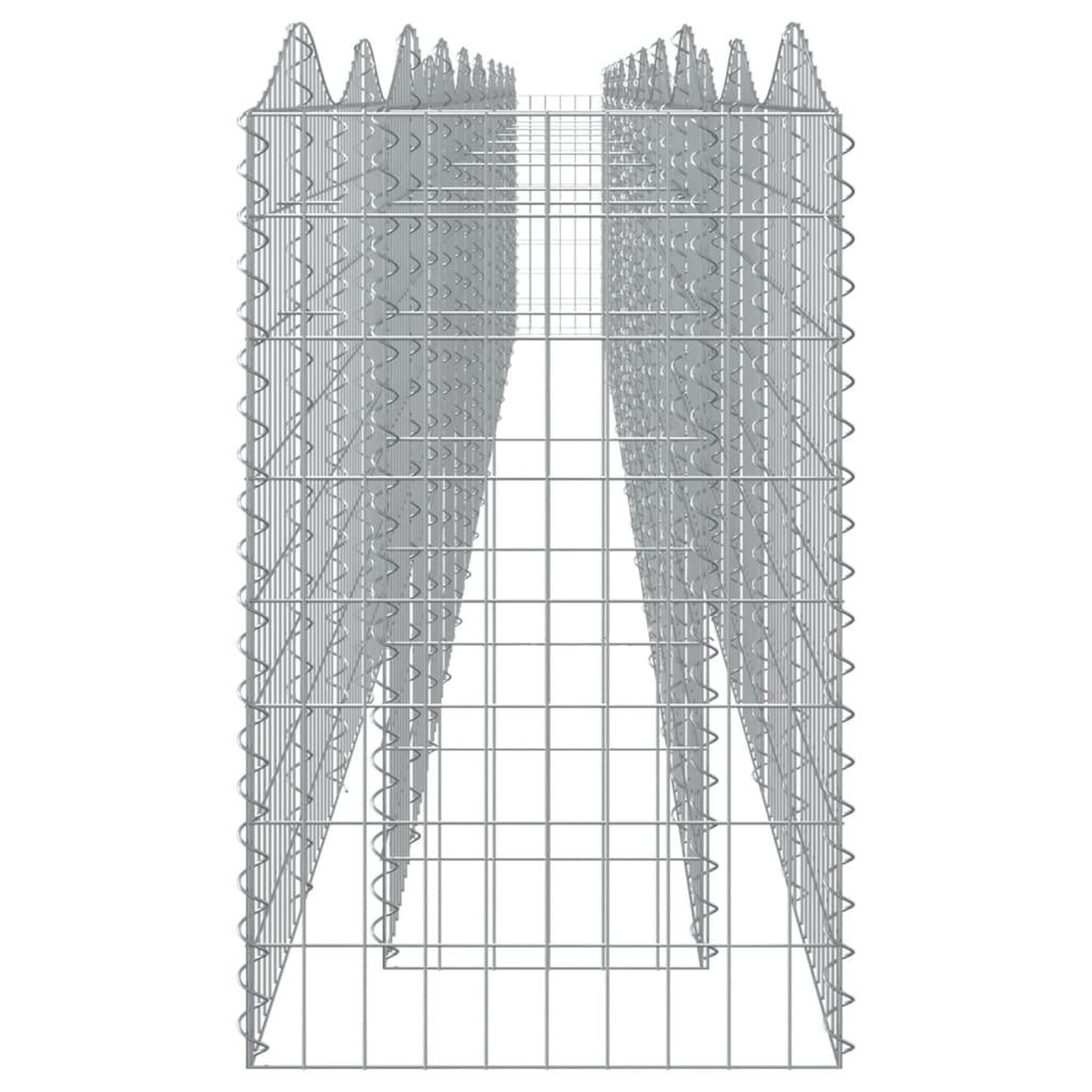 Voir la diapositive 4 : VIDAXL Lit sureleve a gabions arque 800x50x100 cm Fer galvanise
