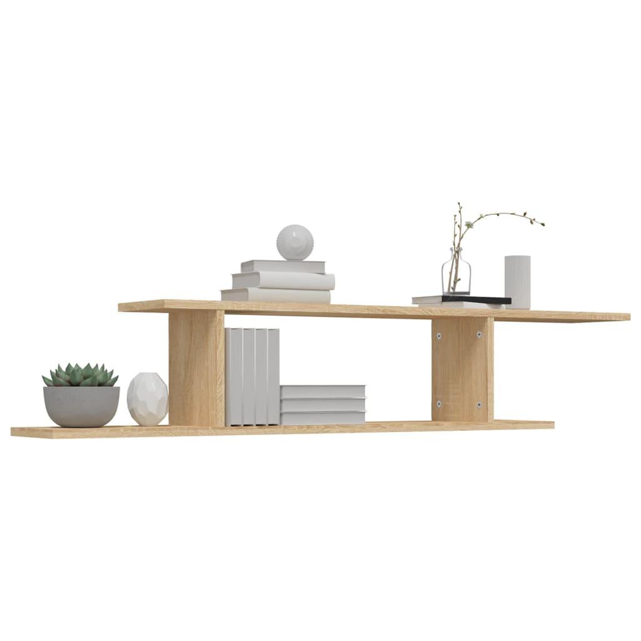 Voir la diapositive 4 : VIDAXL Etagere TV murale Chene Sonoma 125x18x23 cm Bois d'ingenierie