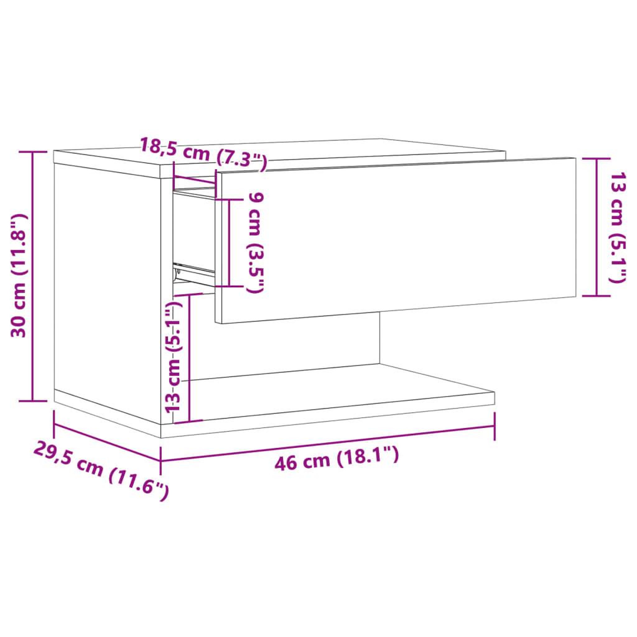 Voir la diapositive 6 : VIDAXL Tables de chevet murales 2 pcs vieux bois
