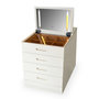 Voir la diapositive 3 : Paris Prix Coiffeuse Compacte Avec Miroir LED  Clarissa XL  80cm Blanc
