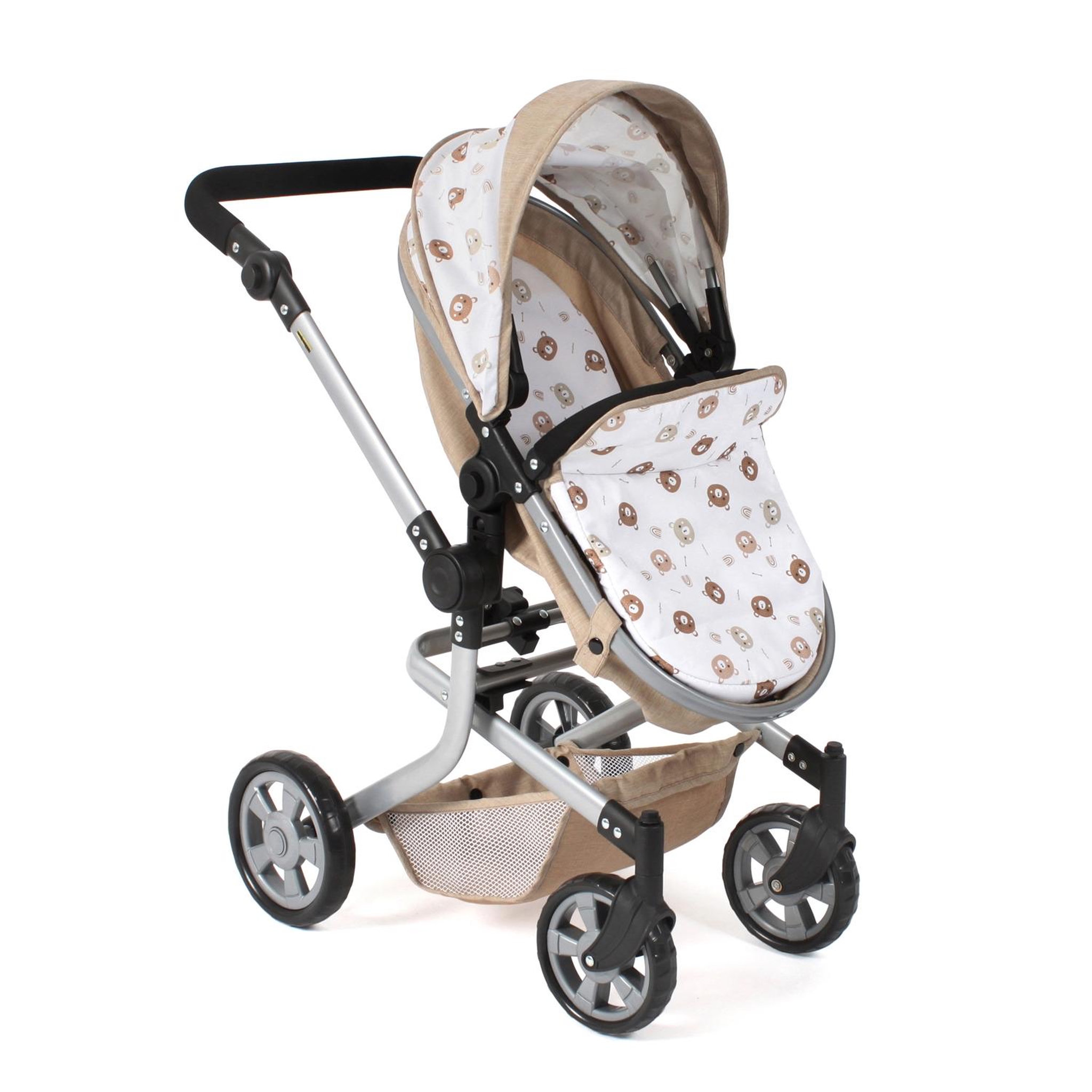 Voir la diapositive 5 : BAYER CHIC 2000 Poussette pour poupée combinée 2 en 1 Mika Beige avec oursons