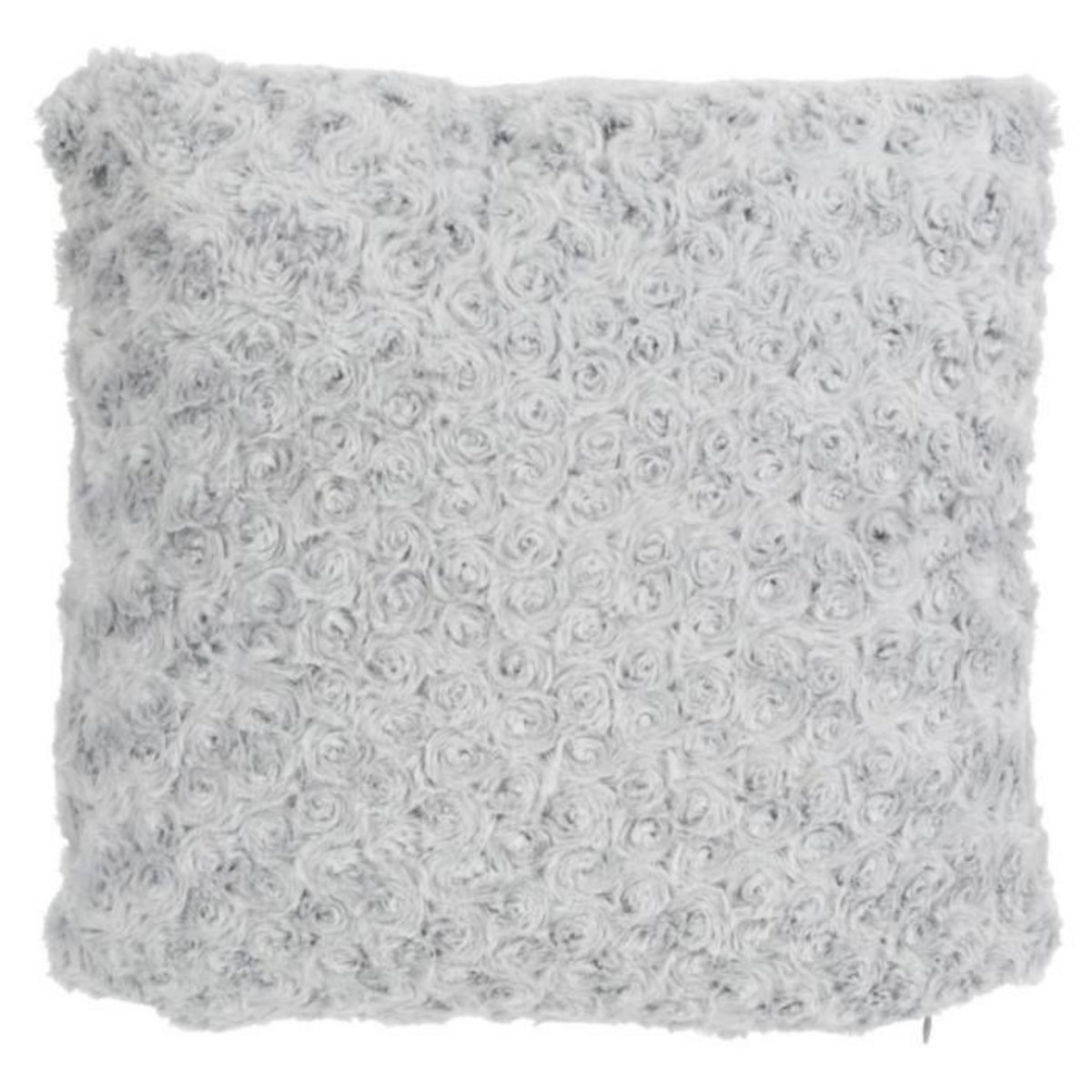 ATMOSPHERA Coussin Imitation Fourrure  Bouclée  45x45cm Gris Clair