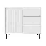 BEST MOBILIER Girona - buffet bas - blanc - 103 cm. Coloris disponibles : Blanc