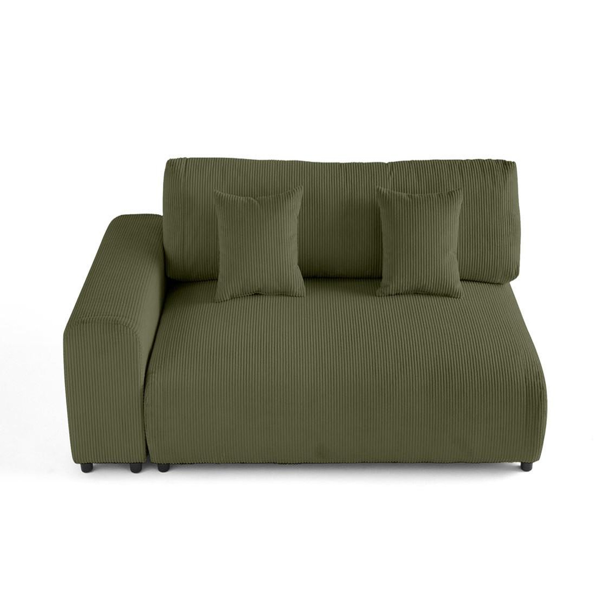 Voir la diapositive 1 : BEST MOBILIER Garance - module d'assise 3 places avec accoudoir gauche - en velours côtelé