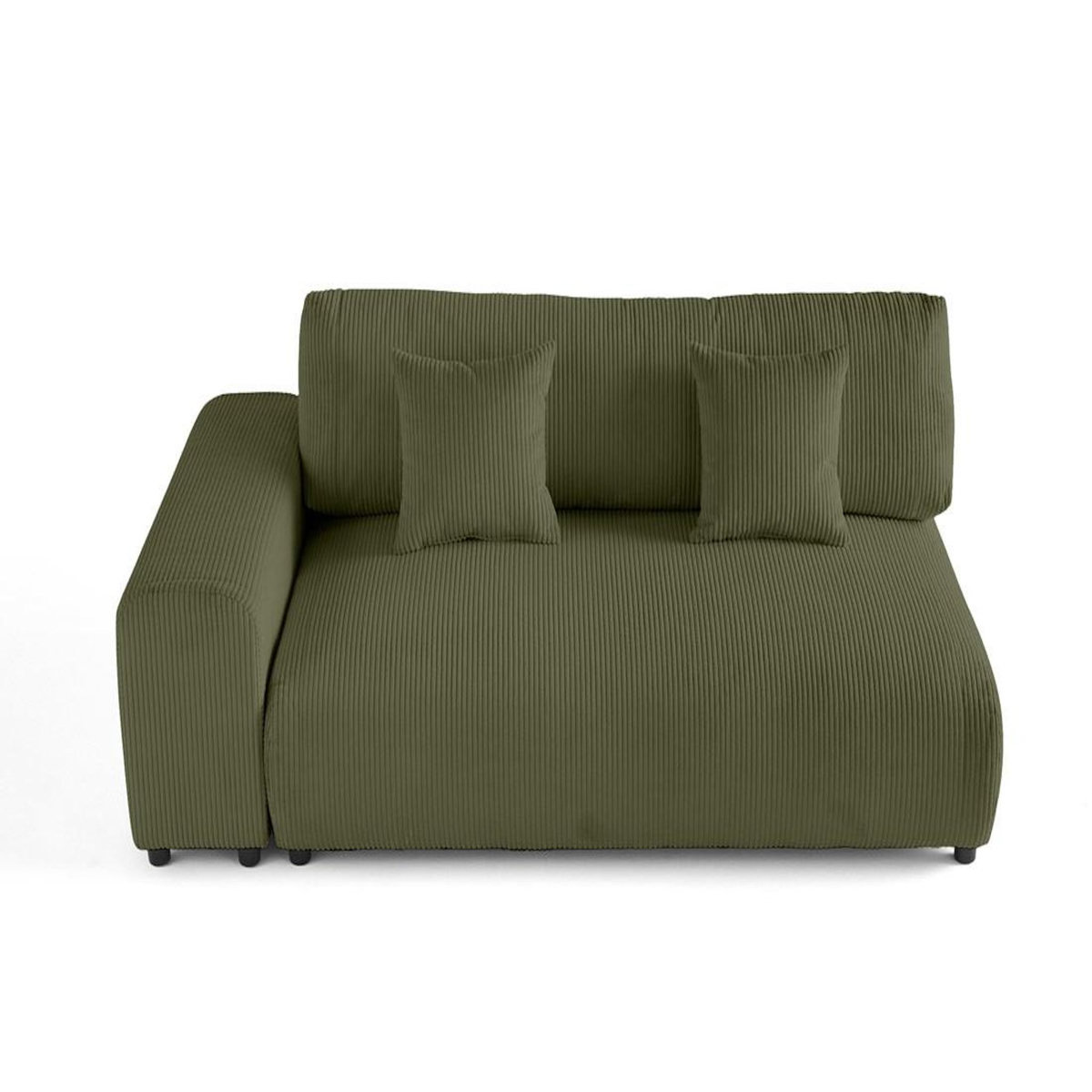 LISA DESIGN Garance - module d'assise 3 places avec accoudoir gauche - en velours côtelé
