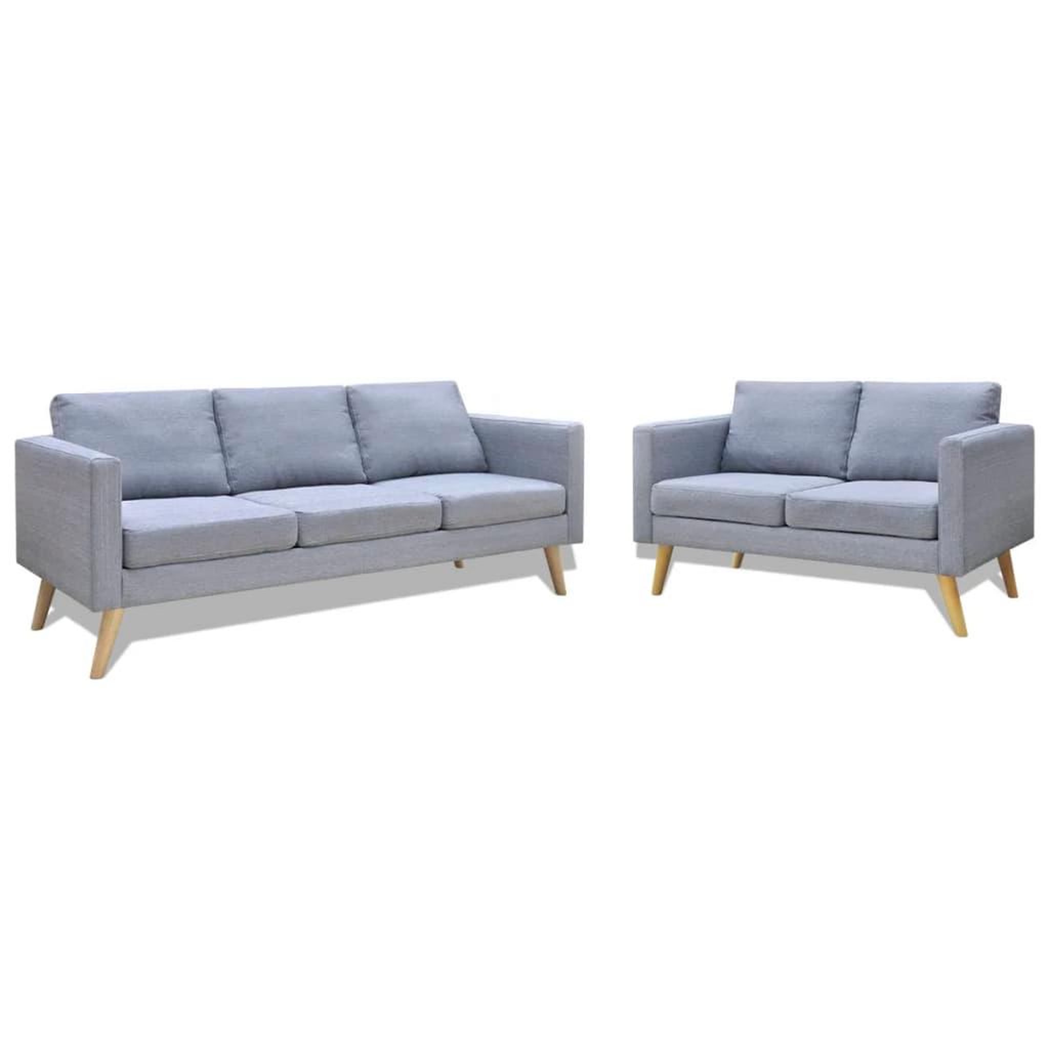 Voir la diapositive 1 : VIDAXL Ensemble de canapes a 2 places et a 3 places Tissu Gris clair