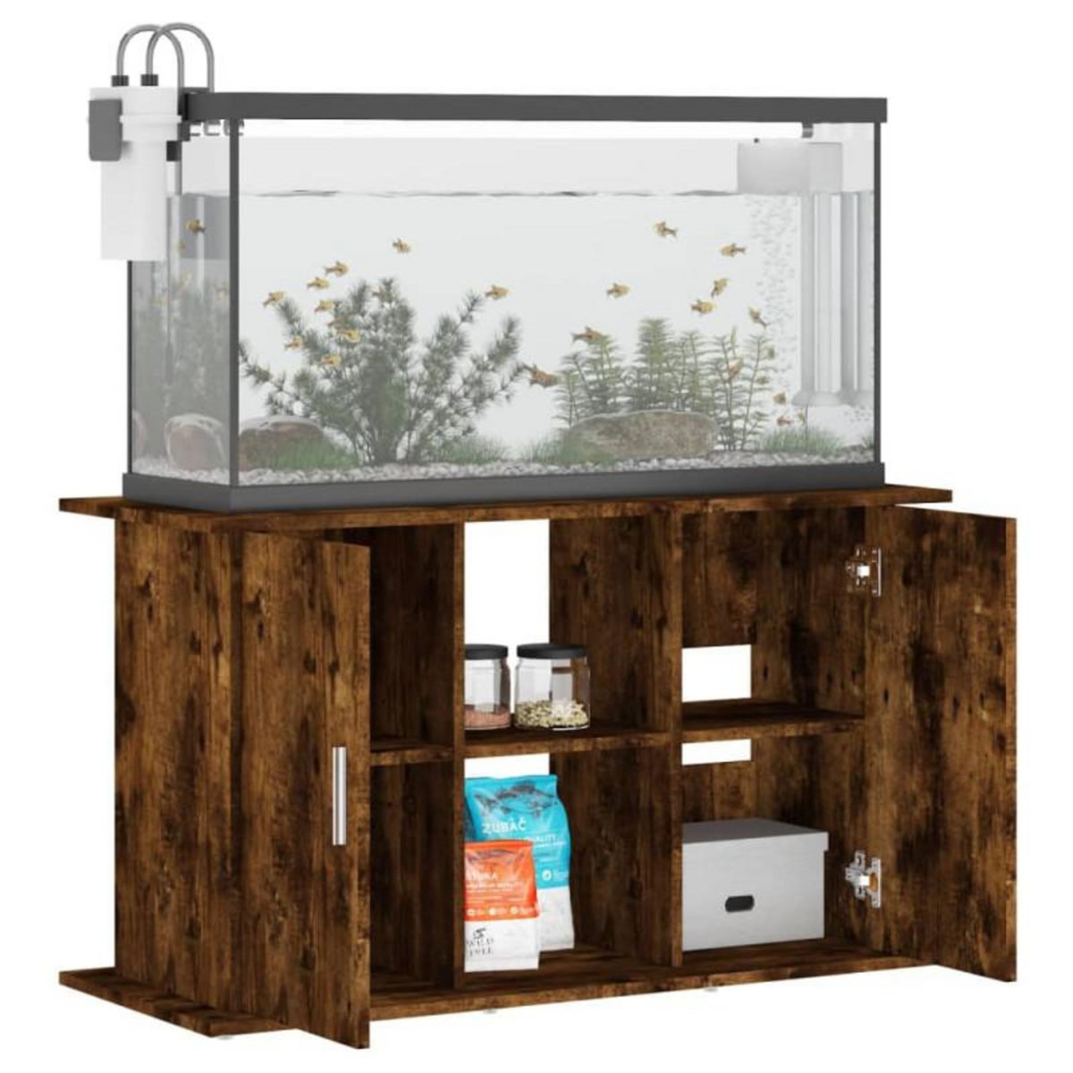 VIDAXL Support pour aquarium chêne fumé 101x41x58 cm bois d ingénierie