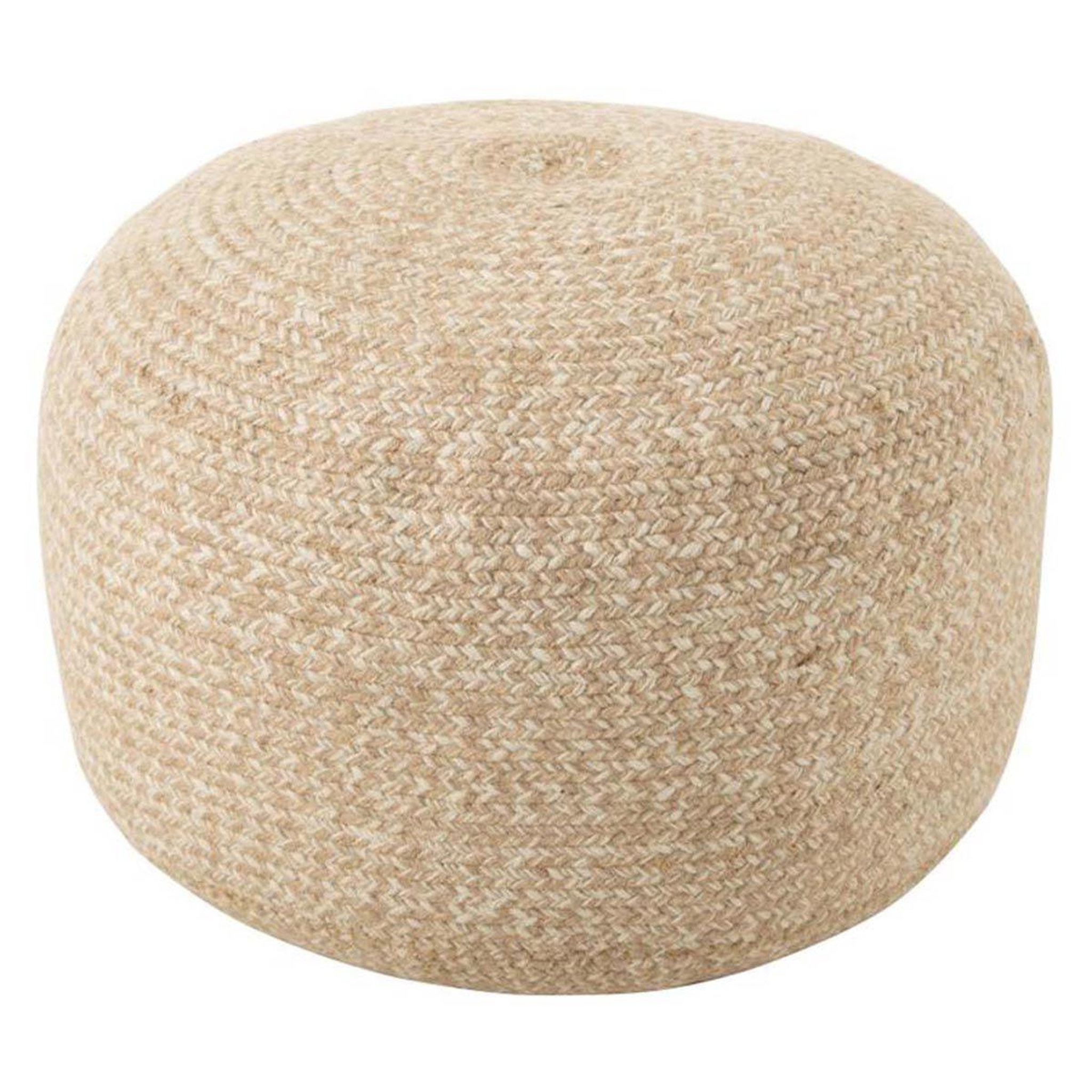 J-LINE Pouf design  miami  50cm naturel & blanc