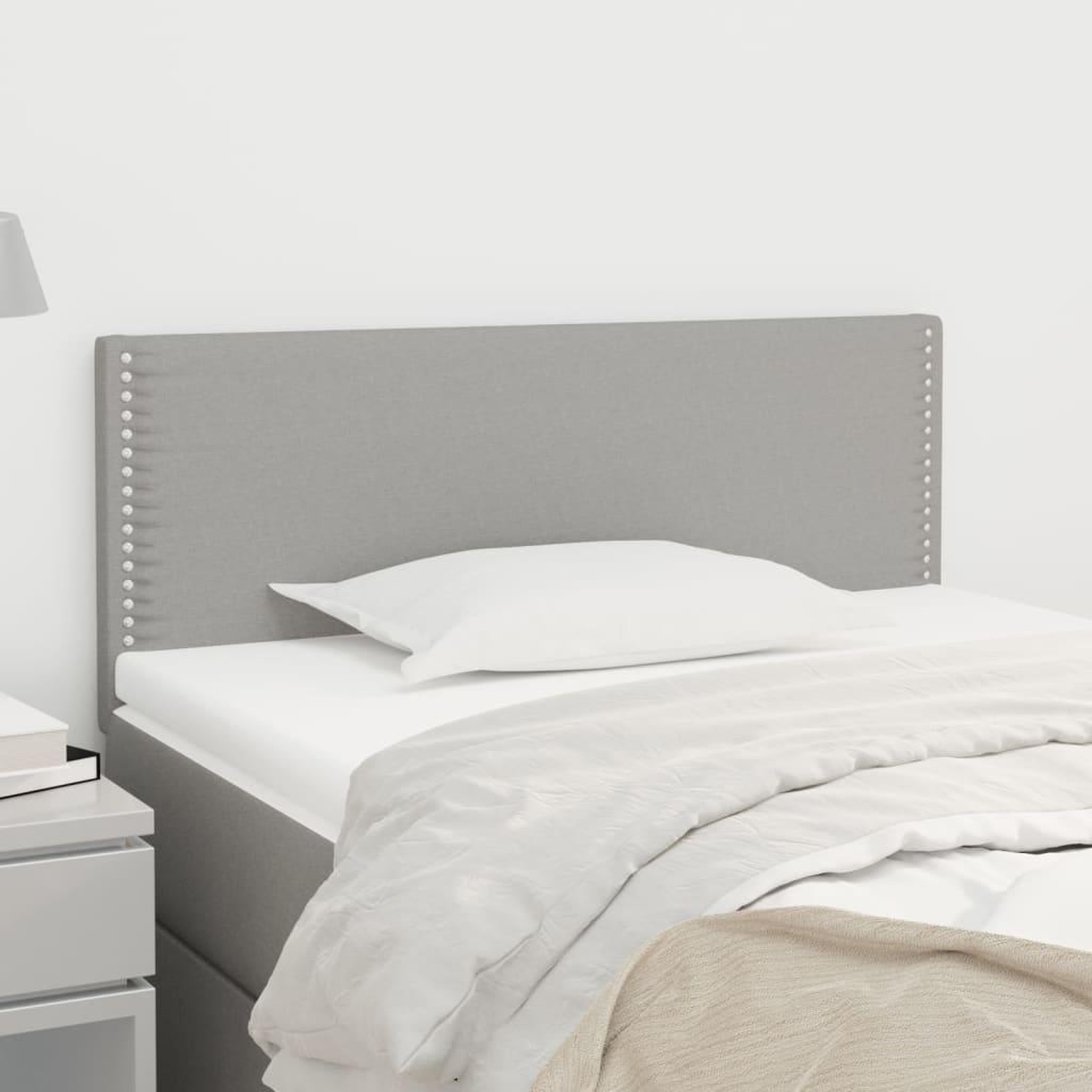 Voir la diapositive 1 : VIDAXL Tete de lit Gris clair 100x5x78/88 cm Tissu
