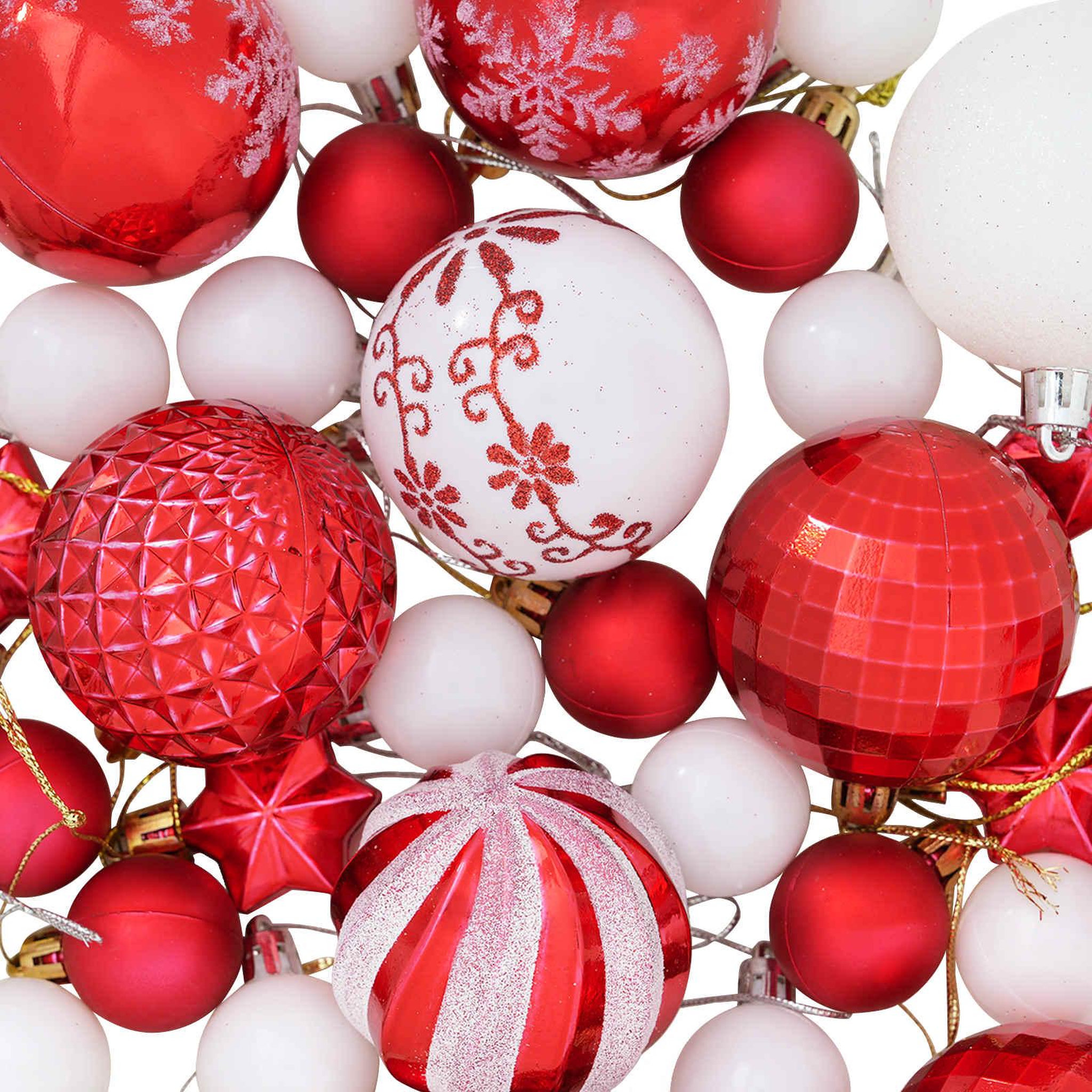 Voir la diapositive 6 : VIDAXL Ensemble de boules de Noël 88 pc Rouge et Blanc Diam. 6 cm