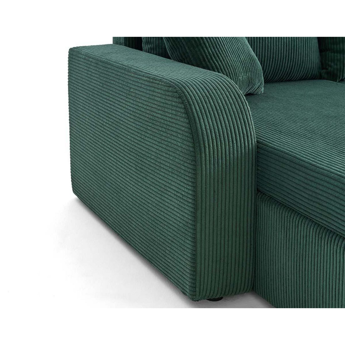 BEST MOBILIER Valos - canapé panoramique en u - 7 places - convertible avec coffres - en velours côtelé