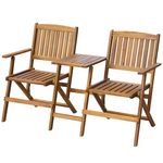 VIDAXL Banc de jardin pliant et table a the 140cm Bois d'acacia solide