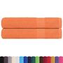 Voir la diapositive 2 : VIDAXL Serviettes 2 pcs orange 100x200 cm 360 g m² 100% coton