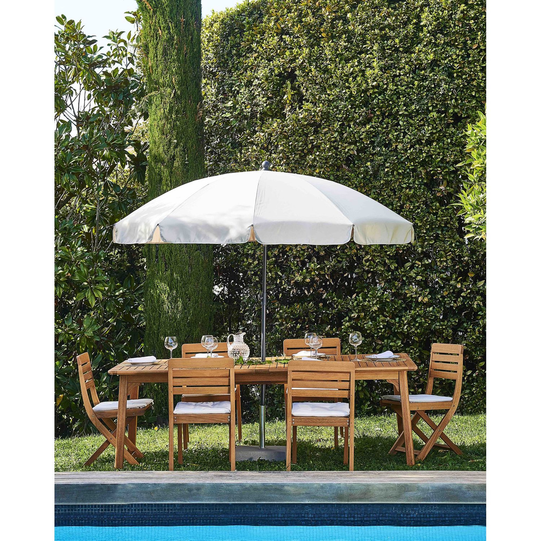 Voir la diapositive 5 : FAVEX Parasol droit diam 2m taupe ELENA