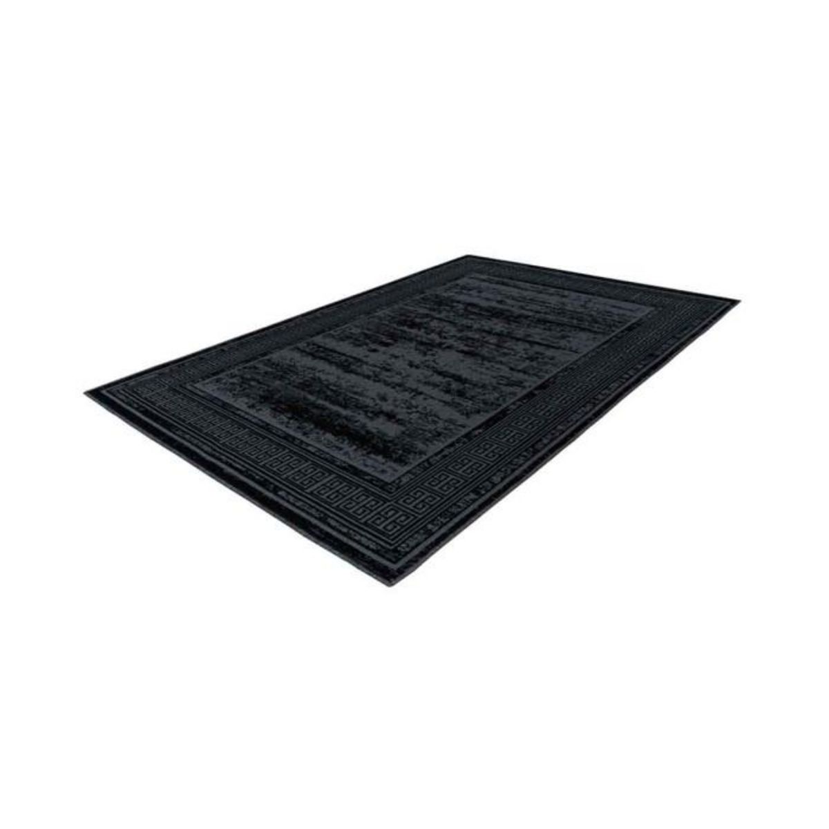 Paris Prix Tapis Tissé à Poils Plats Rétro  Kalevi  Noir