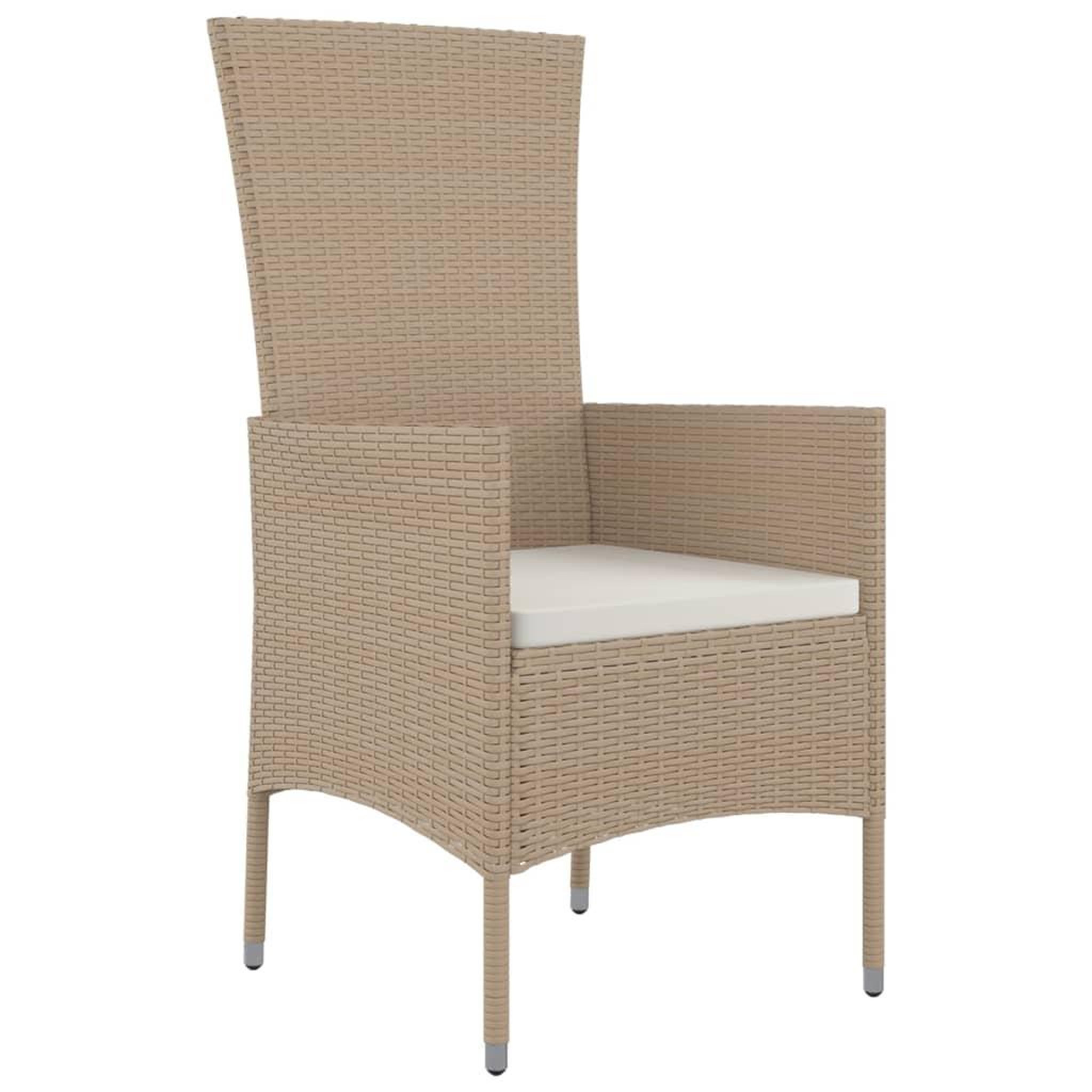 Voir la diapositive 5 : VIDAXL Ensemble a manger de jardin et coussins 9 pcs beige Poly rotin