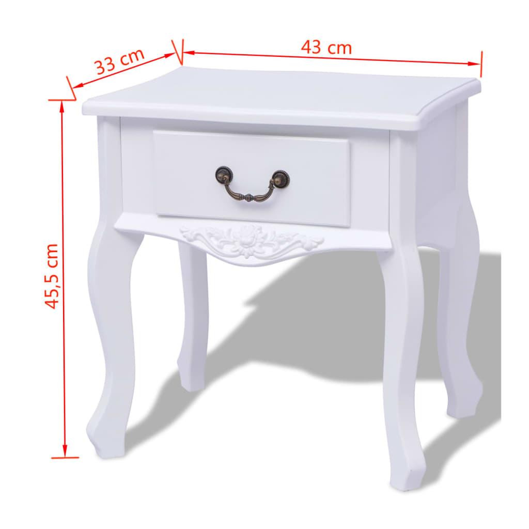 Voir la diapositive 5 : VIDAXL Table de chevet MDF Blanc
