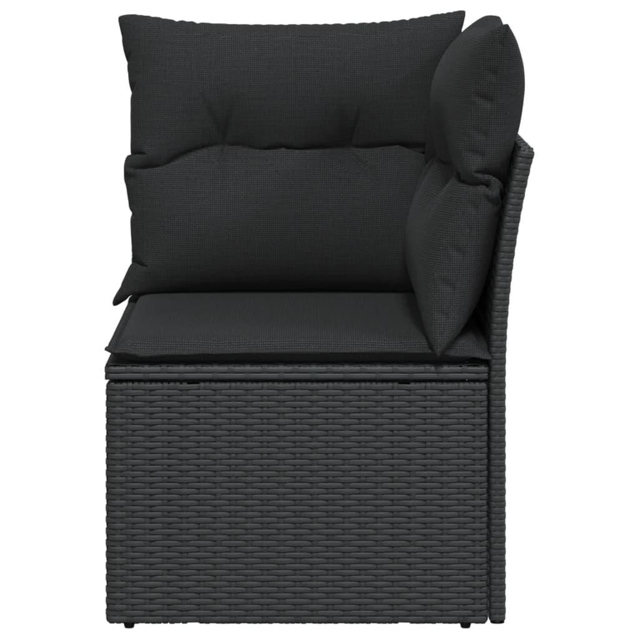 Voir la diapositive 4 : VIDAXL Canape d'angle de jardin avec coussins noir resine tressee