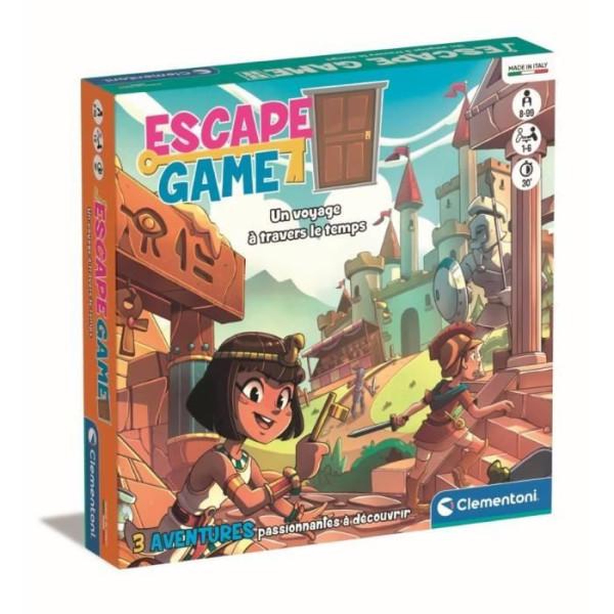 CLEMENTONI Clementoni - Escape Game voyage dans le temps - 3 aventures - Dés 8 ans